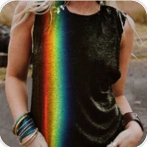 PRIDE Rainbow with Black background tank top muscle shirt